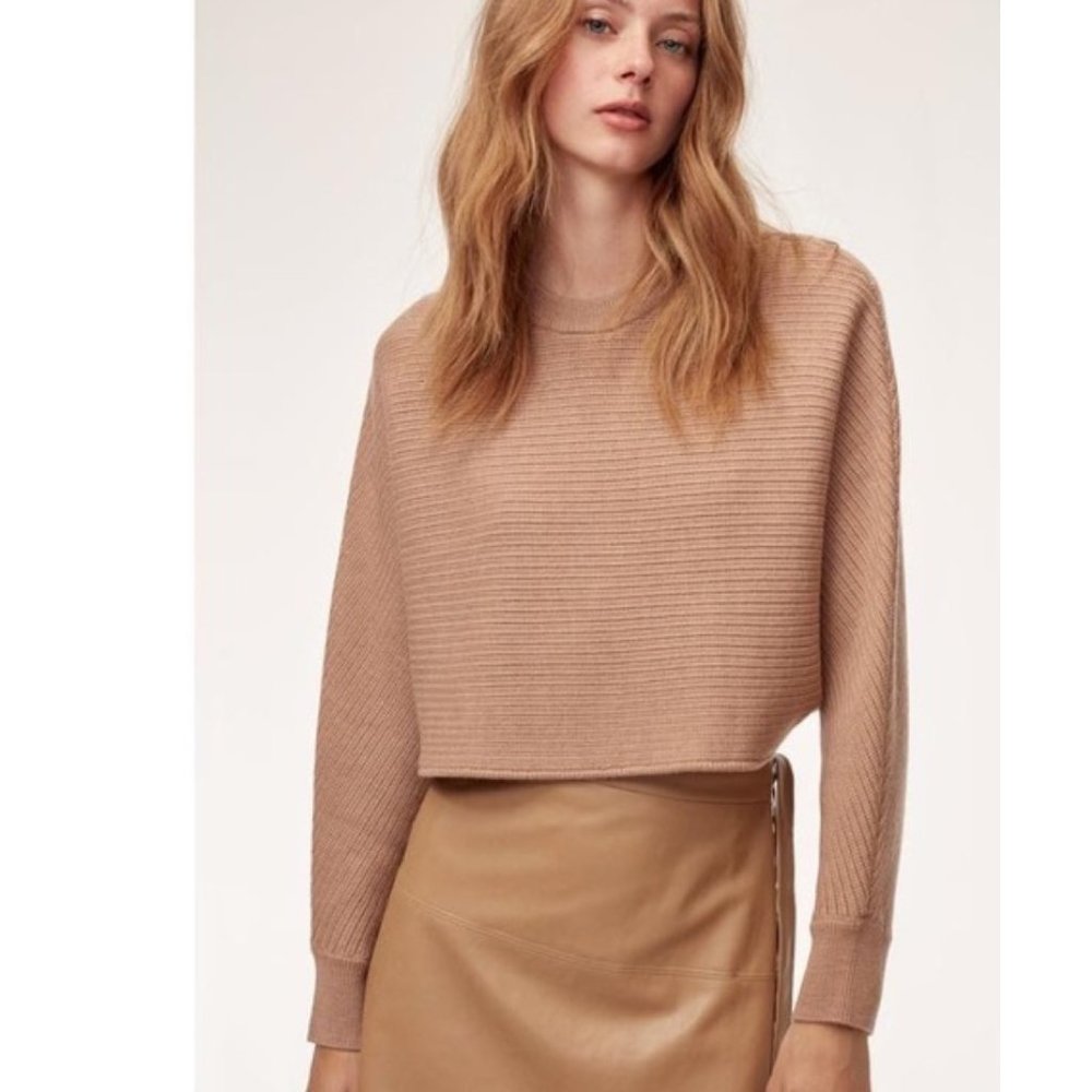 Aritizia Wilfred Free Tan Lolan Cropped Sweater in Size XS